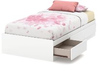 9018A1 White Twin Mates Bed with 3 Drawers (39 Inch) - Callesto