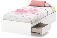 9018A1 White Twin Mates Bed with 3 Drawers (39 Inch) - Callesto