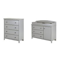 9020A2 Soft Gray Changing Table and 4- Drawer Chest - Cotton Candy -2