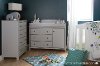 9020A2 Soft Gray Changing Table and 4- Drawer Chest - Cotton Candy -3
