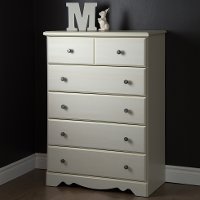 9031035 White 5-Drawer Chest - Country Poetry