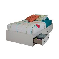9031080 White Twin Mates Bed with Drawers (39 Inch) - Country Poetry