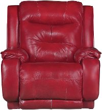 Marsala Red Leather-Match Power Rocker Recliner - Cresent
