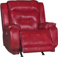Marsala Red Leather-Match Power Rocker Recliner - Cresent-2