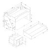 9055A3 Cherry Twin Loft Bed with Trundle and Storage Unit (39 Inch) - Mobby-1
