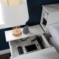 3150060 White Nightstand with Charging Station and Drawers - Vito -2