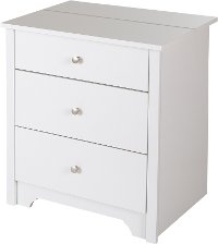 3150060 White Nightstand with Charging Station and Drawers - Vito -3