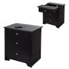 3170060 Black Nightstand with Charging Station with Drawers - Vito -5