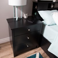 3170060 Black Nightstand with Charging Station with Drawers - Vito-2