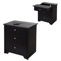 3170060 Black Nightstand with Charging Station with Drawers - Vito-5