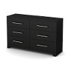 3307010 Black 6-Drawer Double Dresser - Primo