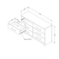 3307010 Black 6-Drawer Double Dresser - Primo -2