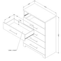 3307035 Black 5-Drawer Chest - Vito -2