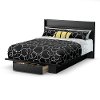 3307A1 Black Full/Queen Platform Bed with Drawer (54/60 Inch) - Primo -2