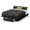 3307A1 Black Full/Queen Platform Bed with Drawer (54/60 Inch) - Primo