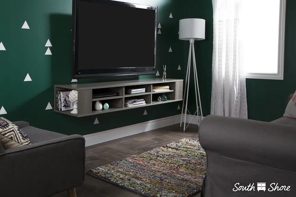 9042677 City Life Gray Maple Wall-Mounted Media Console (66 Inch)-1