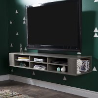 9042677 Gray Maple Wall-Mounted Media Console (66 Inch) - City Life-2