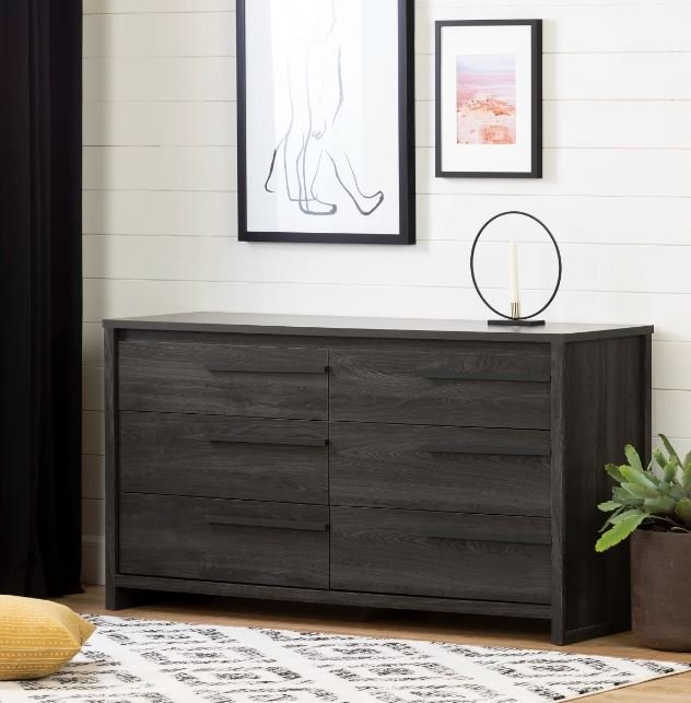 9025010 Gray Oak 6-Drawer Double Dresser - Tao -1