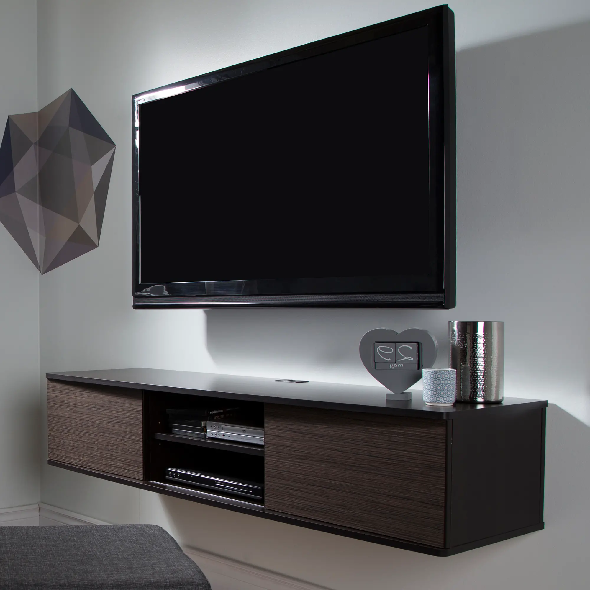 9028676 Chocolate/Zebrano Media Console (56 Inch) - Agora -1