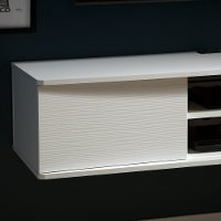 9029674 White Wall-Mounted Media Console (38 Inch) - Agora -2