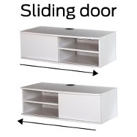 9029674 White Wall-Mounted Media Console (38 Inch) - Agora -3