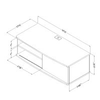 9029674 White Wall-Mounted Media Console (38 Inch) - Agora -4