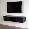 9030676 Black Oak Wall-Mounted Media Console (56 Inch) - Agora -2