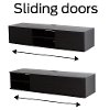 9030676 Black Oak Wall-Mounted Media Console (56 Inch) - Agora -6