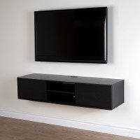 9030676 Black Oak Wall-Mounted Media Console (56 Inch) - Agora -2