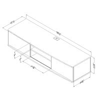 9030676 Black Oak Wall-Mounted Media Console (56 Inch) - Agora -4