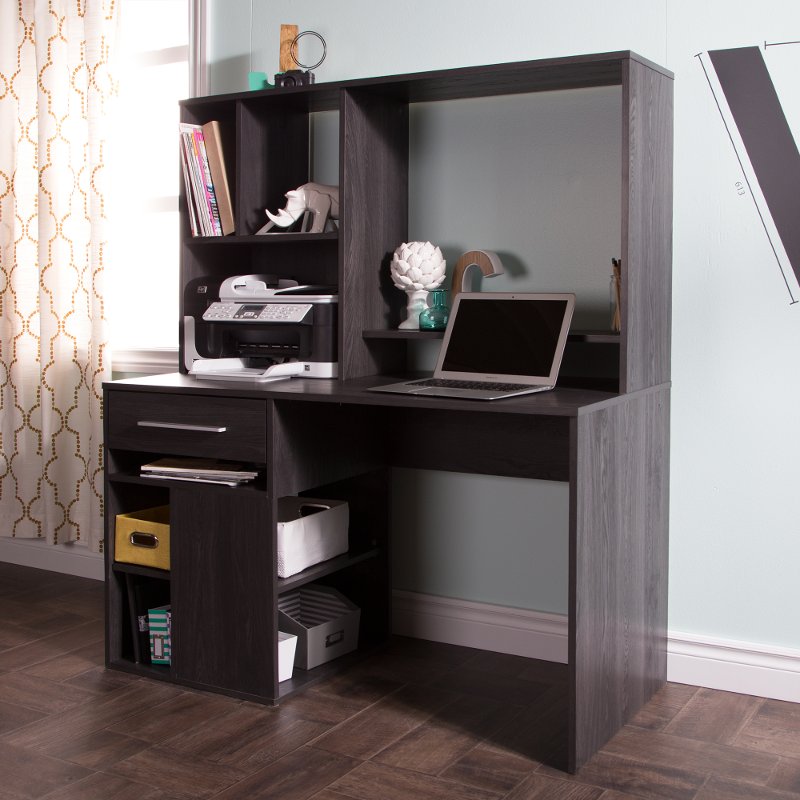 Gray Oak Home Office Computer Desk Annexe Rc Willey Furniture