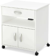 9049691 White Printer Cart on Wheels - Axess -2