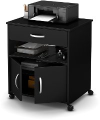 9050691 Black Printer Cart on Wheels - Axess