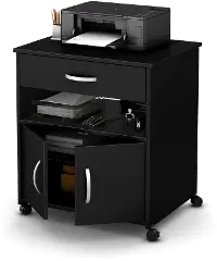 9050691 Black Printer Cart on Wheels - Axess