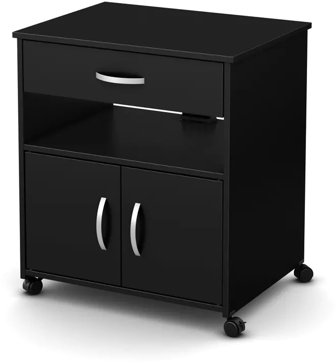 9050691 Black Printer Cart on Wheels - Axess-2