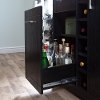 9043770 Black Oak Bar Cabinet with Bottle and Glass Storage - Vietti -4