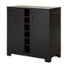 9043770 Black Oak Bar Cabinet with Bottle and Glass Storage - Vietti -6