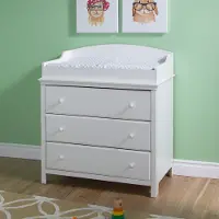 3250330 Pure White Changing Table with Drawers - Cotton Candy