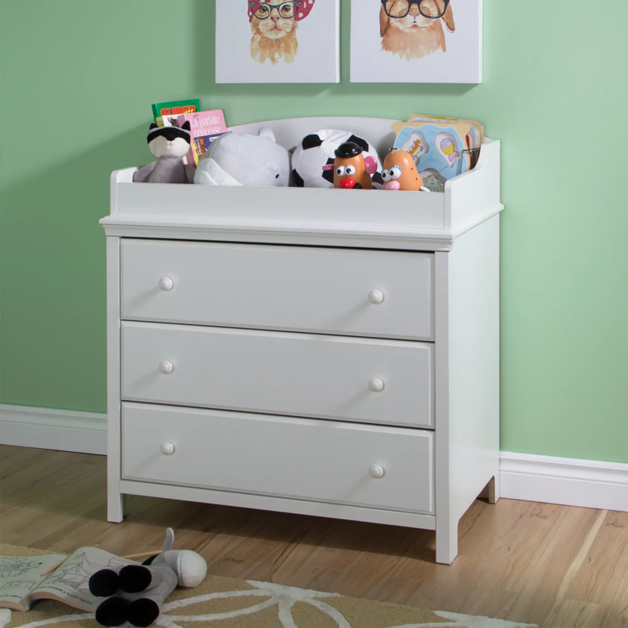 3250330 Pure White Changing Table with Drawers - Cotton Candy -2