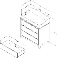 3250330 Pure White Changing Table with Drawers - Cotton Candy -4