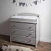 9020330 Soft Gray Changing Table with Drawers - Cotton Candy