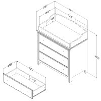 9020330 Soft Gray Changing Table with Drawers - Cotton Candy -5