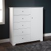 3150045 White 5-Drawer Door Chest of Drawers - Vito