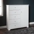 3150045 White 5-Drawer Door Chest of Drawers - Vito