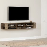 9062677 Weathered Oak Wall Mounted Media Console (66 Inch) - City Life
