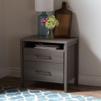 9036060 Gray Maple 2-Drawer Nightstand - Gravity -2