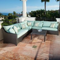 OP-PESS6-BLS-K 6 Piece Wicker Sectional with Table - Deco