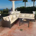 6 Piece Wicker Sectional with Table - Deco