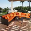OP-PESS6-TKA-K 6 Piece Wicker Sectional with Table - Deco