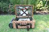 26015 Green Corduroy Picnic Basket for 2 - Willow-1